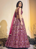 Awesome Pink Embroidered Soft Net Wedding Wear Lehenga Choli - Zeel Clothing