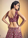 Awesome Pink Embroidered Soft Net Wedding Wear Lehenga Choli - Zeel Clothing