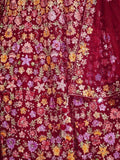Awesome Pink Embroidered Soft Net Wedding Wear Lehenga Choli - Zeel Clothing