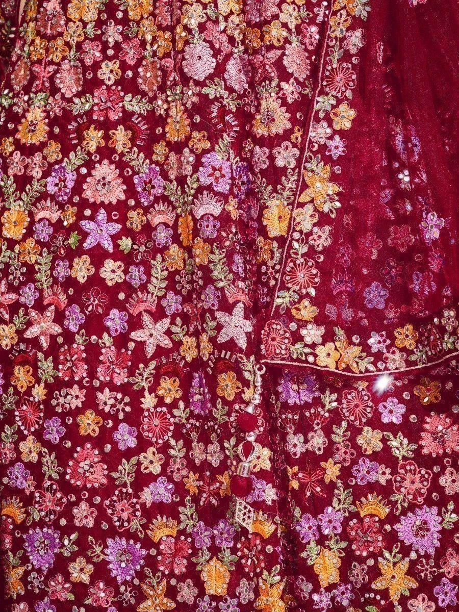 Awesome Pink Embroidered Soft Net Wedding Wear Lehenga Choli - Zeel Clothing