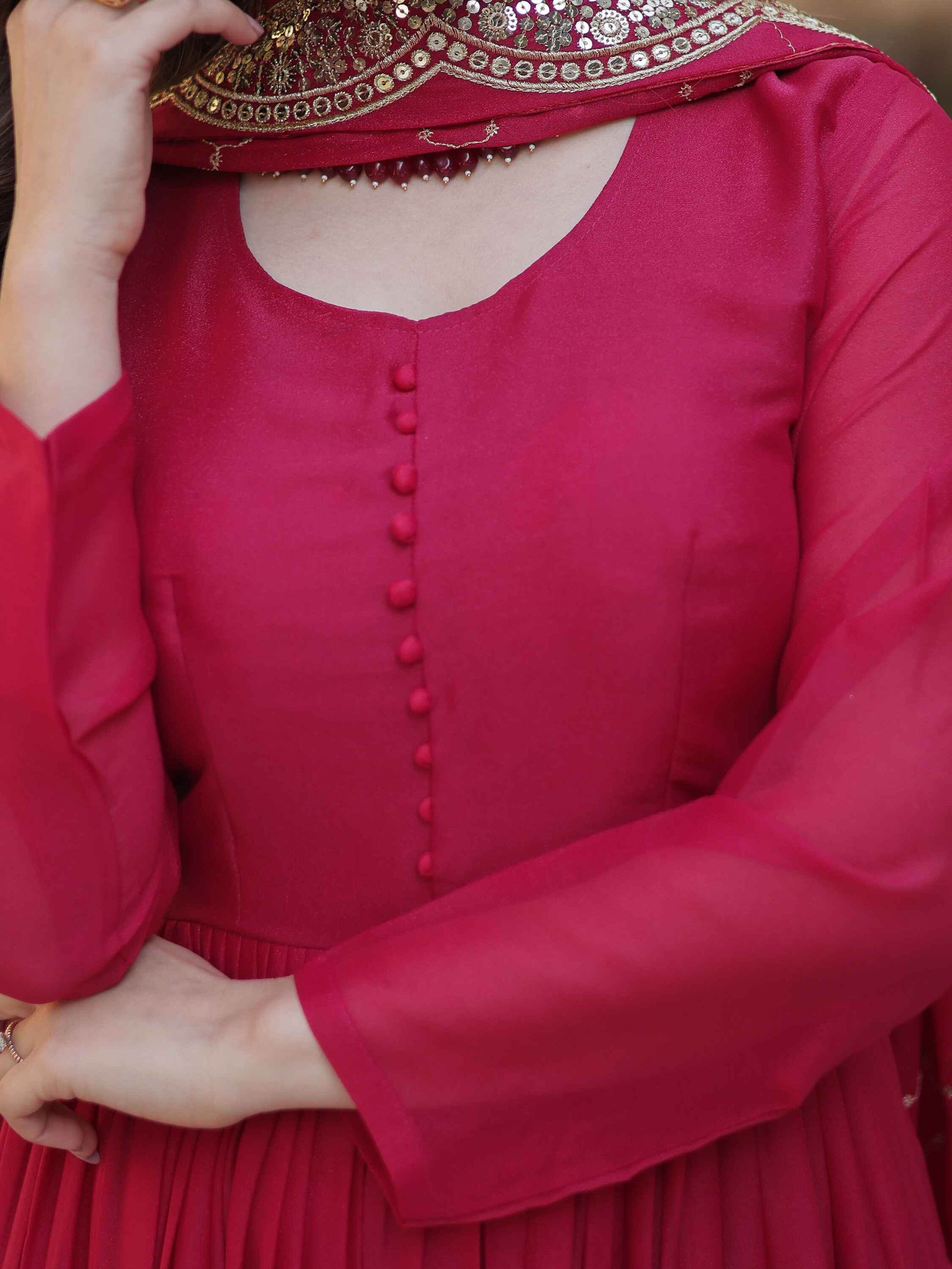 Awesome Pink Georgette Wedding Wear Gown With Dupatta - Zeel Clothing