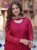 Awesome Pink Georgette Wedding Wear Gown With Dupatta - Zeel Clothing