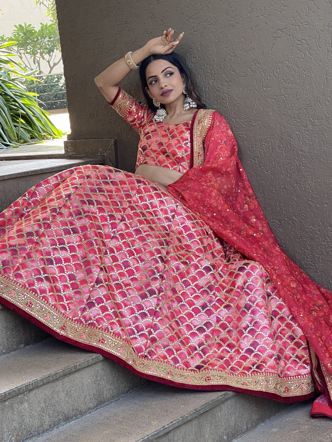 Awesome Pink Sequins Art Silk Bridesmaid Lehenga Choli With Dupatta - Zeel Clothing