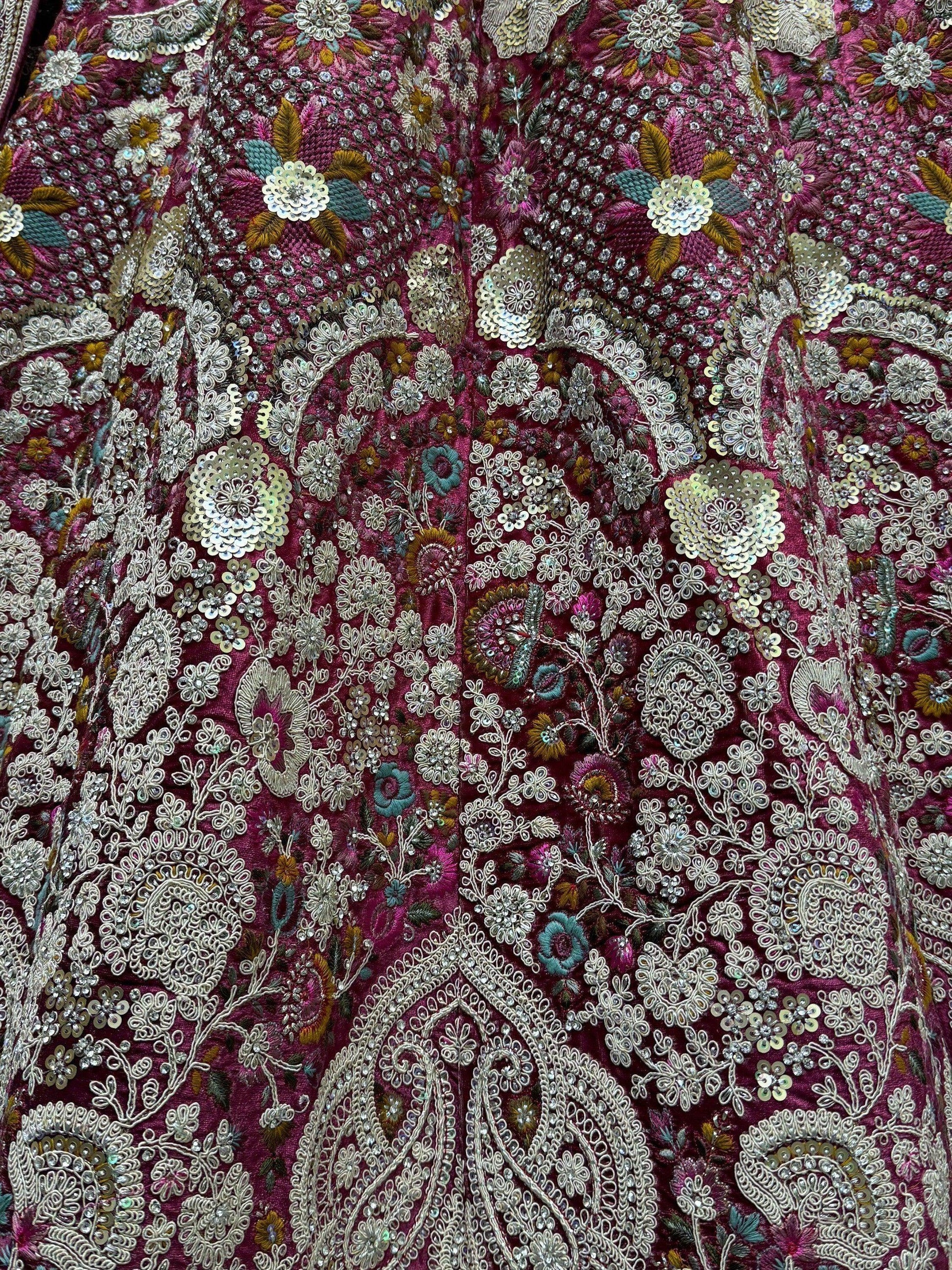 Awesome Pink Sequins Velvet Bridal Lehenga Choli With Dupatta - Zeel Clothing