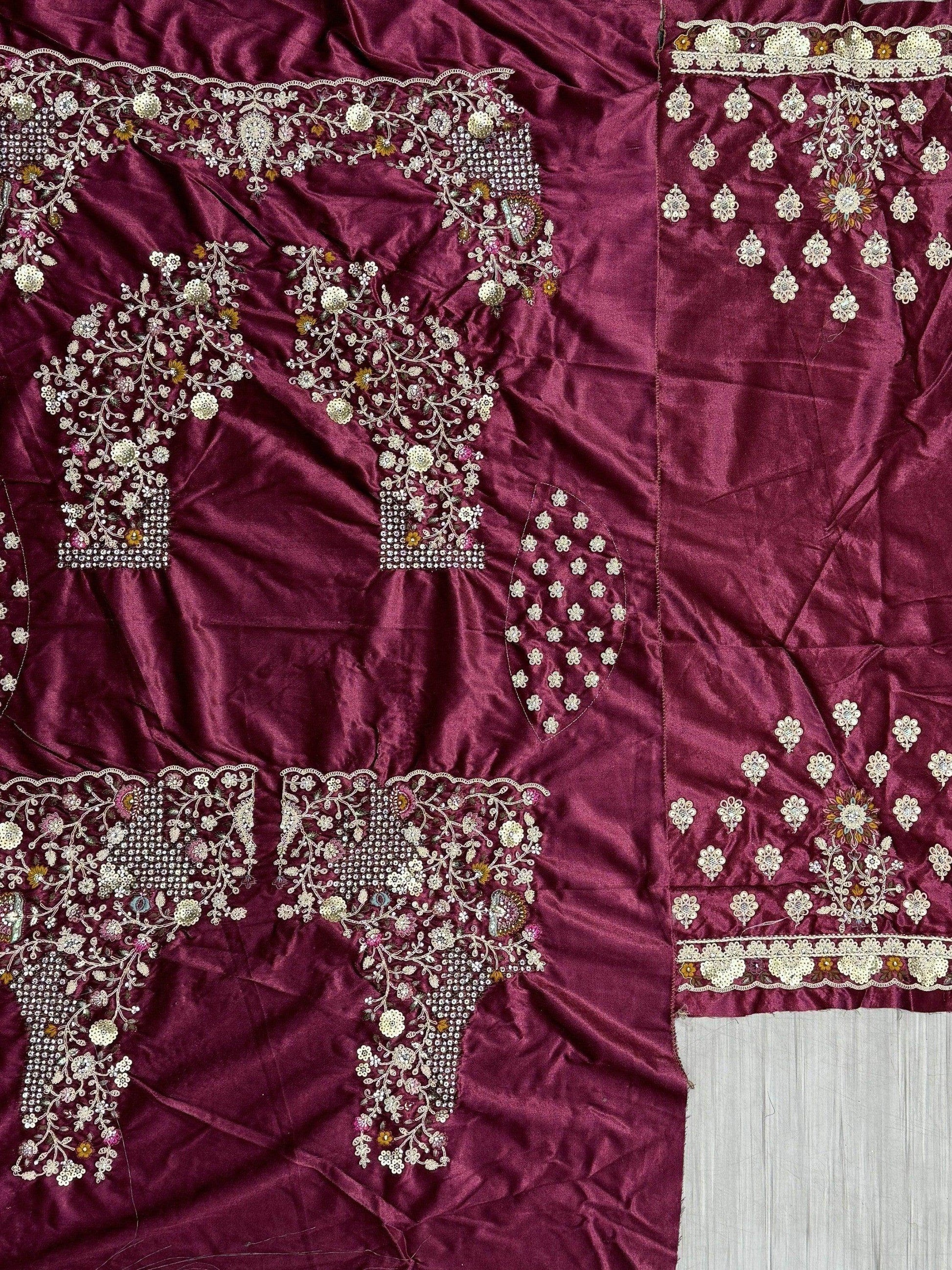 Awesome Pink Sequins Velvet Bridal Lehenga Choli With Dupatta - Zeel Clothing