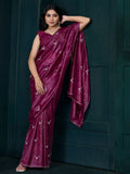 Awesome Purple Crepe Silk Festive Wear Saree With Blouse - Zeel Clothing