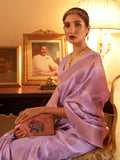 Awesome Purple Zari Woven Silk Wedding Wear Saree With Blouse - Zeel Clothing