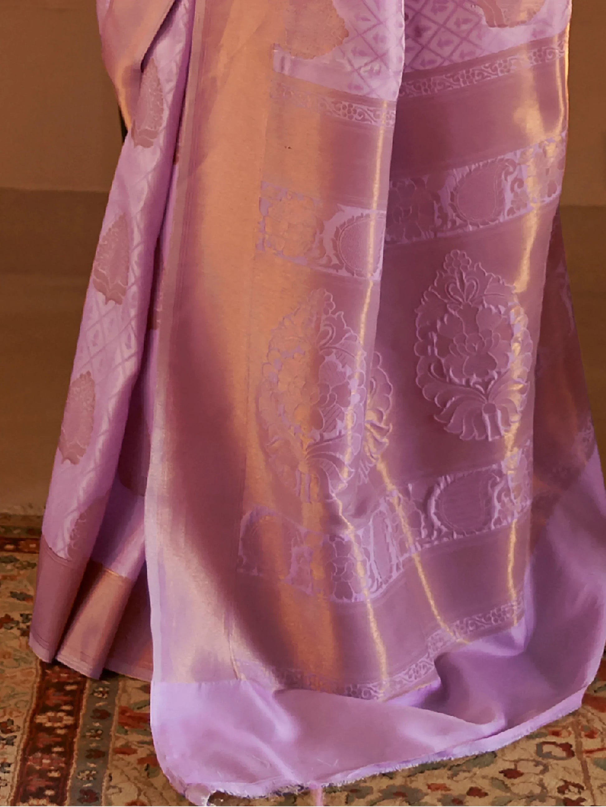 Awesome Purple Zari Woven Silk Wedding Wear Saree With Blouse - Zeel Clothing