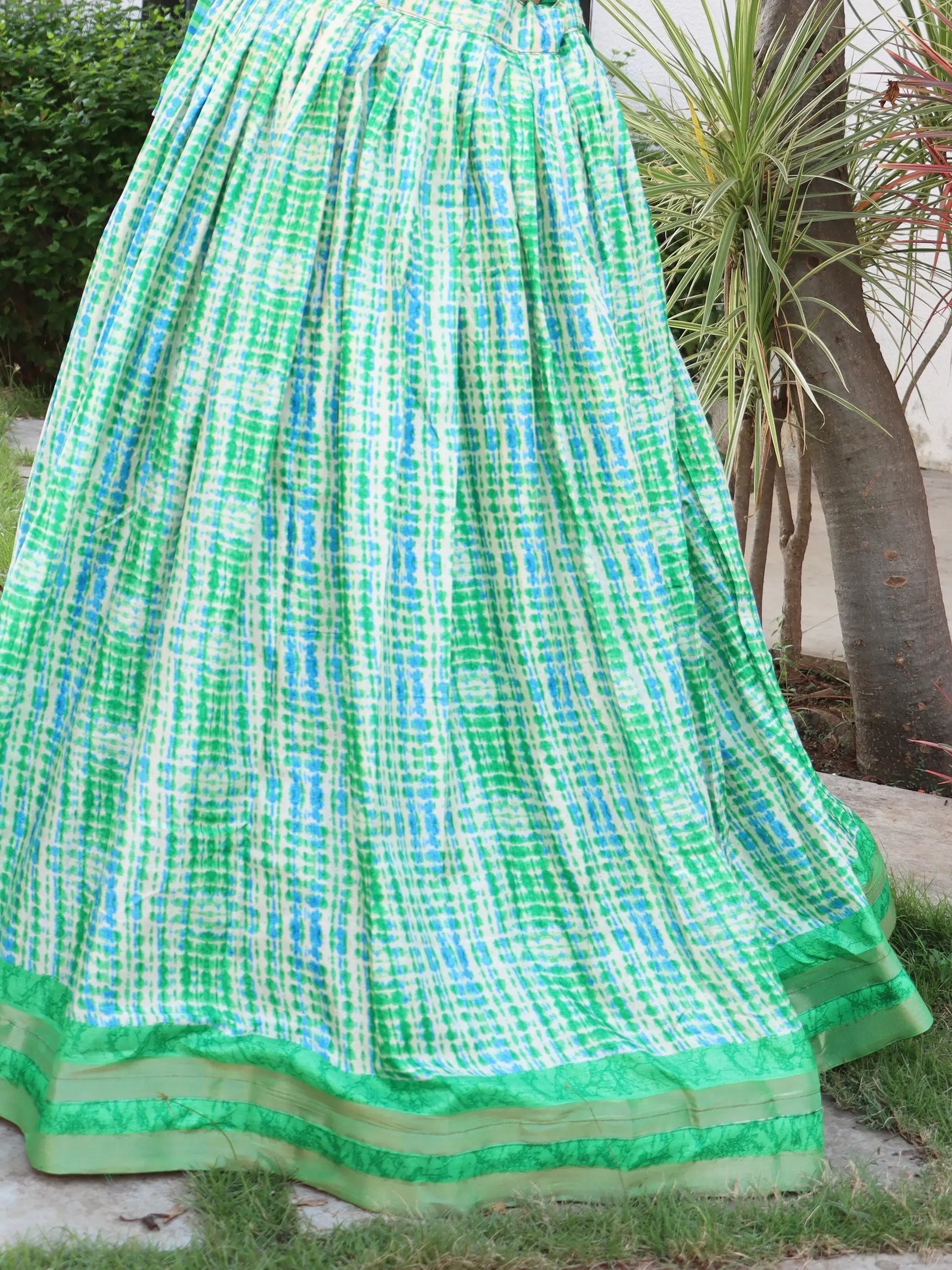 Awesome Teal Green Digital Printed Tussar Silk Lehenga Choli - Zeel Clothing
