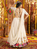 Awesome White Embroidered Rayon Navratri Special Lehenga Choli With Dupatta - Zeel Clothing