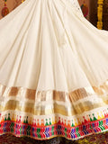 Awesome White Embroidered Rayon Navratri Special Lehenga Choli With Dupatta - Zeel Clothing