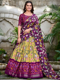 Awesome Yellow Patola Printed Silk Lehenga Choli With Dupatta - Zeel Clothing
