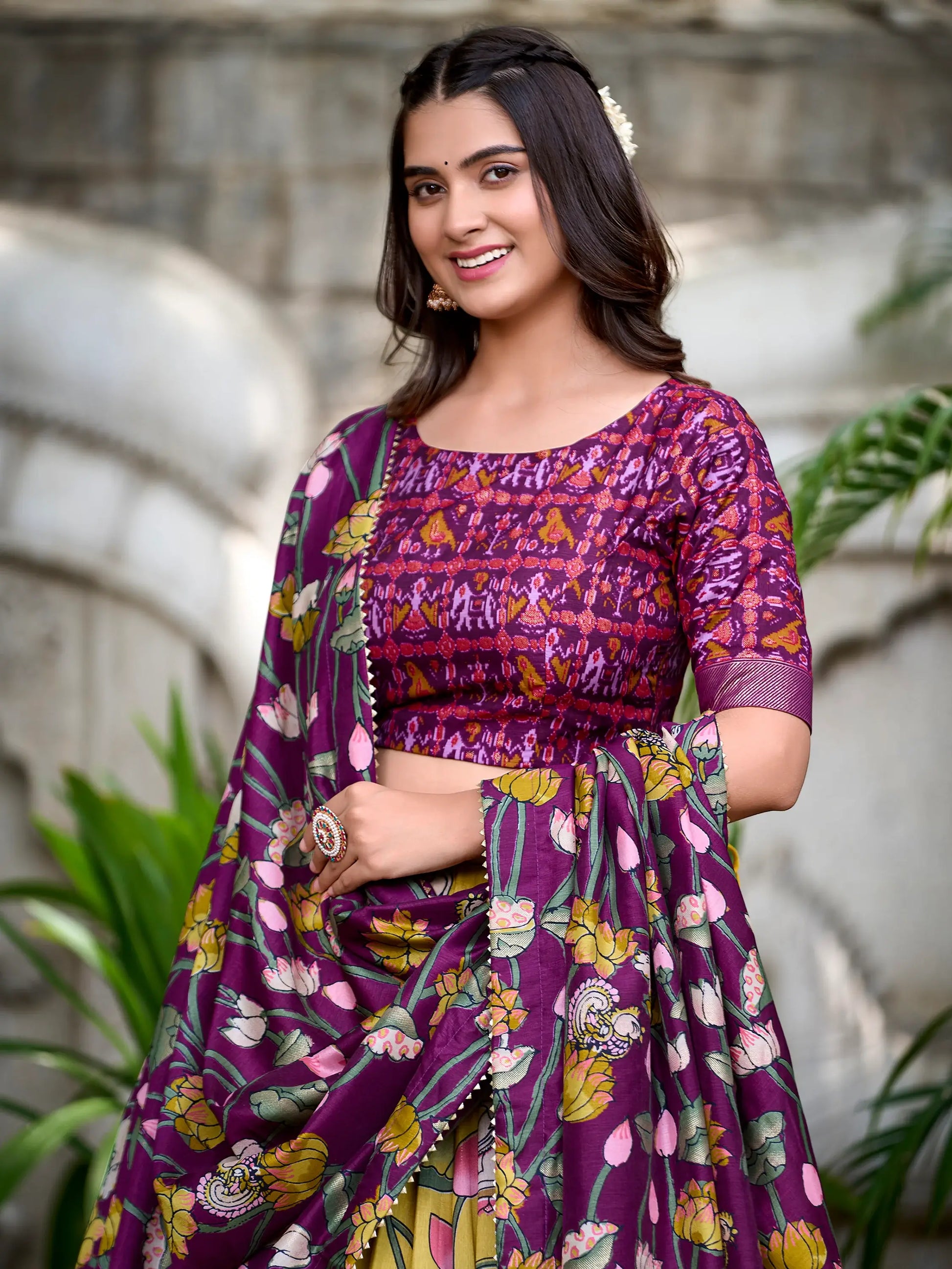 Awesome Yellow Patola Printed Silk Lehenga Choli With Dupatta - Zeel Clothing