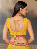 Awesome Yellow Sequins Georgette Haldi Wear Lehenga Choli - Zeel Clothing