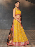 Awesome Yellow Sequins Georgette Haldi Wear Lehenga Choli - Zeel Clothing