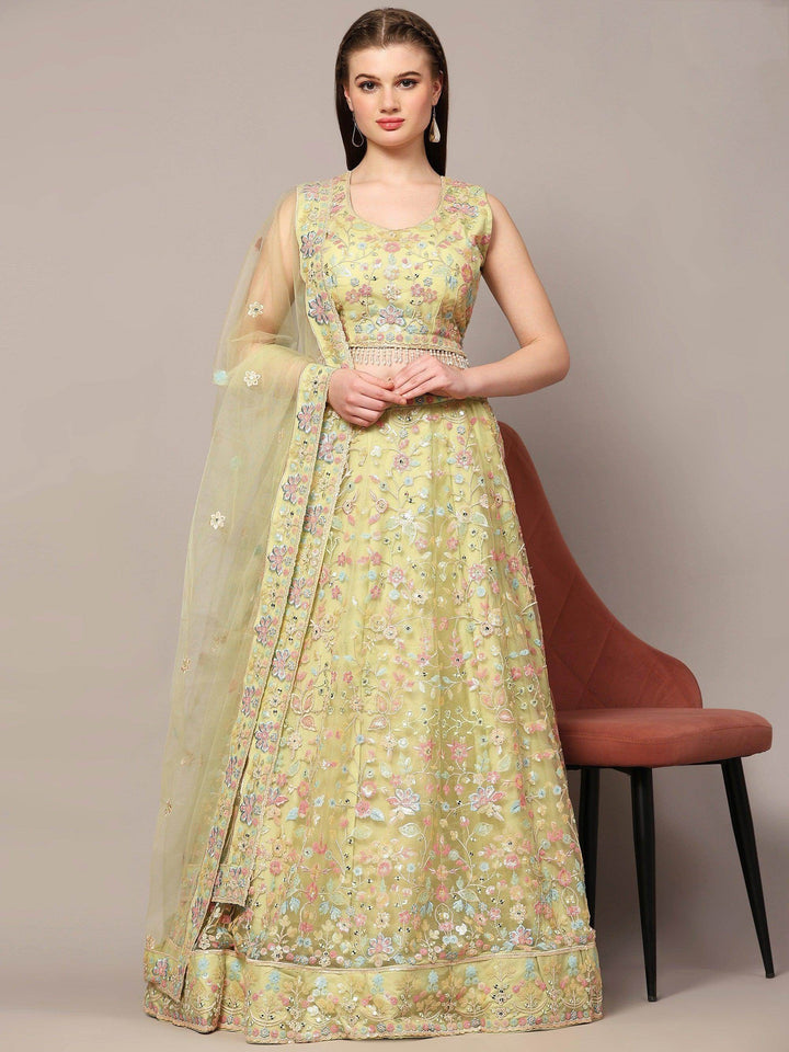 Awesome Yellow Sequins Net Haldi Wear Lehenga Choli With Dupatta - Zeel Clothing