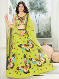 Beauteous Parrot Green Embroidered Georgette Festive Wear Lehenga Choli - Zeel Clothing