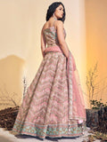 Beautiful Baby Pink Embroidered Soft Net Lehenga Choli With Dupatta - Zeel Clothing