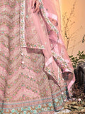 Beautiful Baby Pink Embroidered Soft Net Lehenga Choli With Dupatta - Zeel Clothing