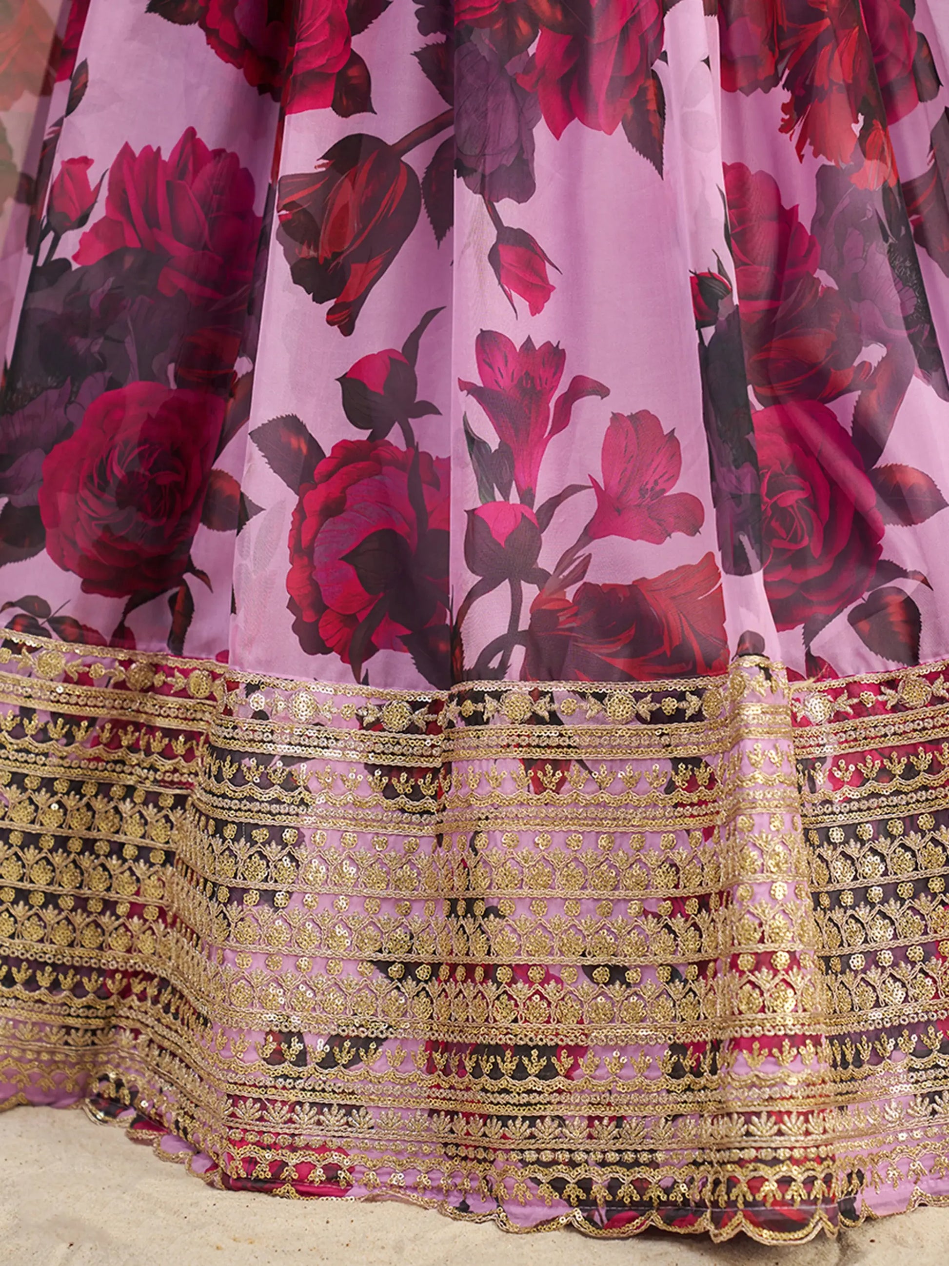 Beautiful Baby Pink Printed Organza Festival Wear Lehenga Choli - Zeel Clothing