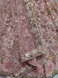 Beautiful Baby Pink Sequins Net Bridal Lehenga Choli With Dupatta - Zeel Clothing