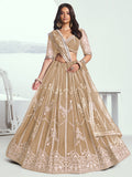 Beautiful Beige Thread Embroidered Party Wear Lehenga Choli - Zeel Clothing