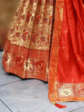 Beautiful Beige Zari Woven Paithani Silk Wedding Wear lehenga choli - Zeel Clothing