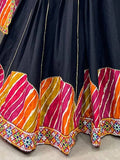Beautiful Black Gamthi Work Pure Cotton Navratri Lehenga Choli - Zeel Clothing