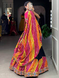 Beautiful Black Gamthi Work Pure Cotton Navratri Lehenga Choli - Zeel Clothing