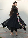 Beautiful Black Georgette Event Wear Anarkali Suit With Dupatta - Zeel Clothing