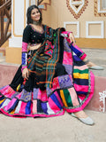 Beautiful Black Printed Rayon Navratri Wear Lehenga Choli With Dupatta - Zeel Clothing