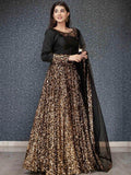 Beautiful Black Sequin Velvet Designer Lehenga Choli With Dupatta - Zeel Clothing