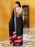 Beautiful Black Zari Weaving Cotton Event Wear Saree With Blouse