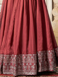 Beautiful Brown Sequins Rangoli Silk Lehenga Choli With Dupatta - Zeel Clothing
