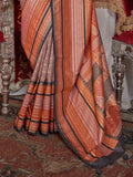 Beautiful Brown Zari Weaving Silk Event Wear Saree With Blouse - Zeel Clothing