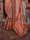 Beautiful Brown Zari Weaving Silk Event Wear Saree With Blouse - Zeel Clothing