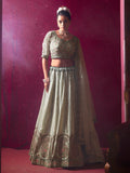 Beautiful Cream Embroidered Silk Wedding Lehenga Choli With Dupatta - Zeel Clothing