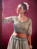 Beautiful Cream Embroidered Silk Wedding Lehenga Choli With Dupatta - Zeel Clothing
