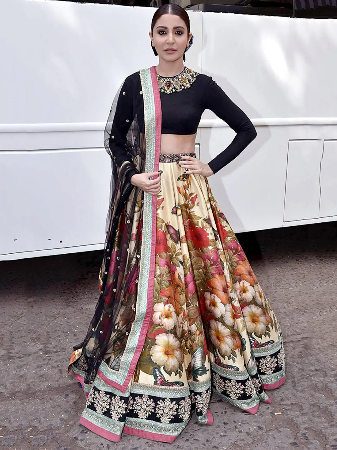 Beautiful Cream Floral Printed Silk Wedding Lehenga Choli With Dupatta - Zeel Clothing