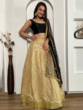Beautiful Golden Sequins Silk Sangeet Wear Lehenga Choli With Dupatta - Zeel Clothing