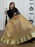 Beautiful Golden Sequins Silk Sangeet Wear Lehenga Choli With Dupatta - Zeel Clothing