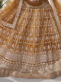Beautiful Golden Sequins Work Net Wedding Lehenga Choli With Dupatta - Zeel Clothing