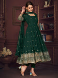 Beautiful Green Embroidered Georgette Festive Wear Anarkali Suit - Zeel Clothing