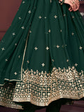 Beautiful Green Embroidered Georgette Festive Wear Anarkali Suit - Zeel Clothing