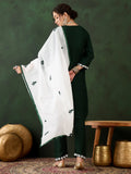 Beautiful Green Embroidered Rayon Festival Wear Pant Suit With Dupatta - Zeel Clothing