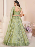 Beautiful Green Sequins Georgette Mehendi Wear Lehenga Choli - Zeel Clothing