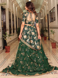 Beautiful Green Thread Embroidered Art Silk Lehenga Choli With Dupatta - Zeel Clothing