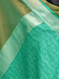 Beautiful Green Zari Weaving Silk Event Wear Saree With Blouse - Zeel Clothing