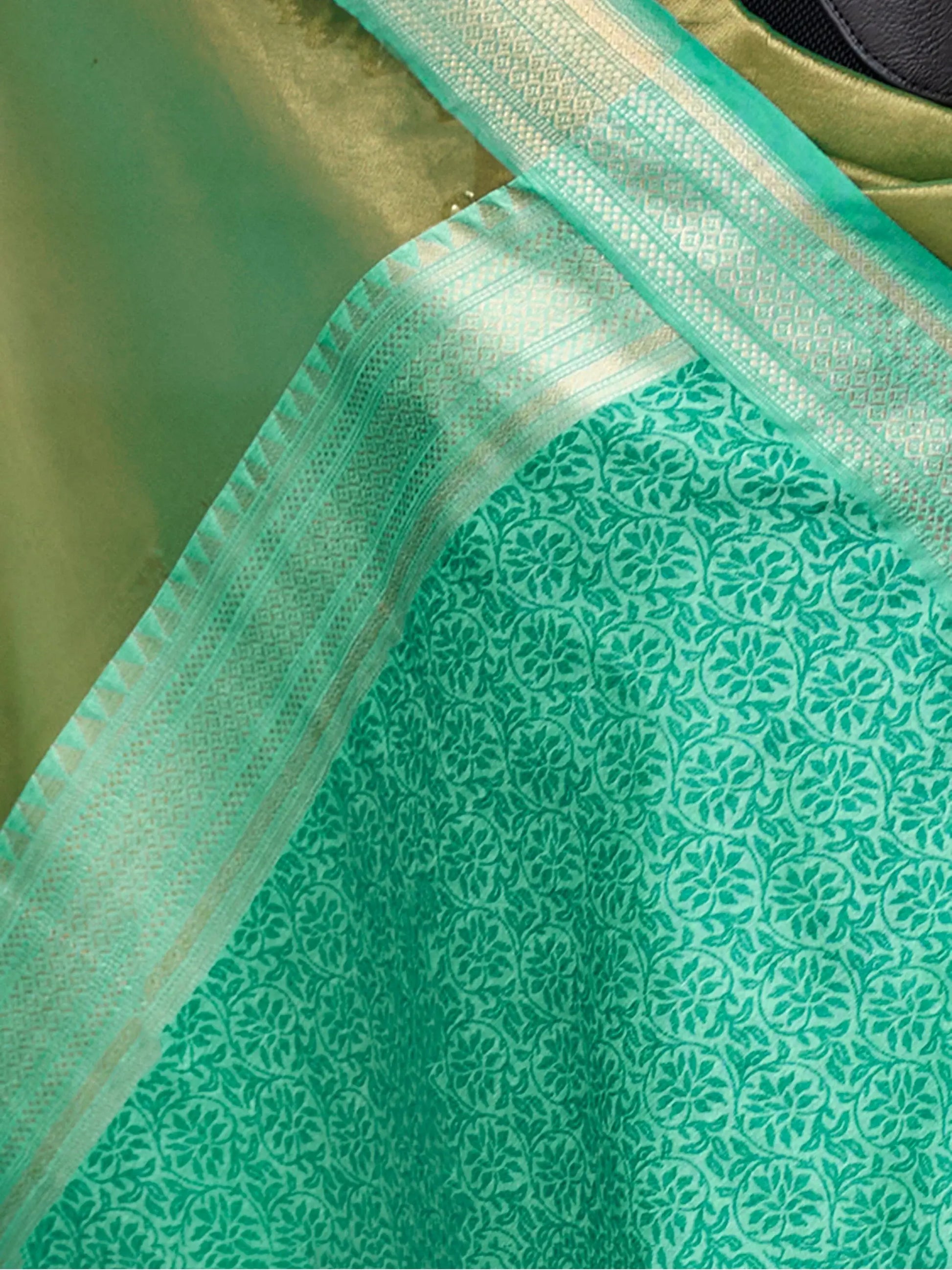 Beautiful Green Zari Weaving Silk Event Wear Saree With Blouse - Zeel Clothing