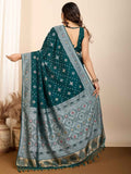 Beautiful Green Zari Weaving Silk Festival Wear Saree With Blouse - Zeel Clothing